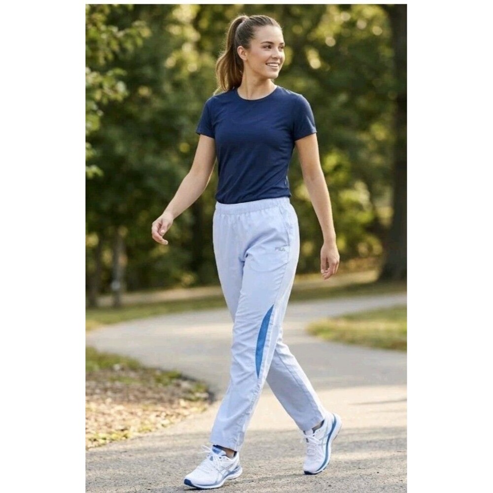 Fila Women's Track Pants XL Light Blue Athletic Running Zip Leg Elastic...
